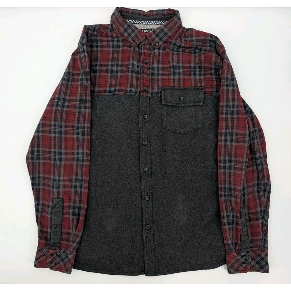 Kavu South Fork Flannel Plaid Long Sleeve Button Up Shirt Men's Size XL Gorpcore